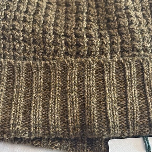 BARBOUR Darnick Olive Cotton BEANIE Knitted Toque Cuff unisex main image 10